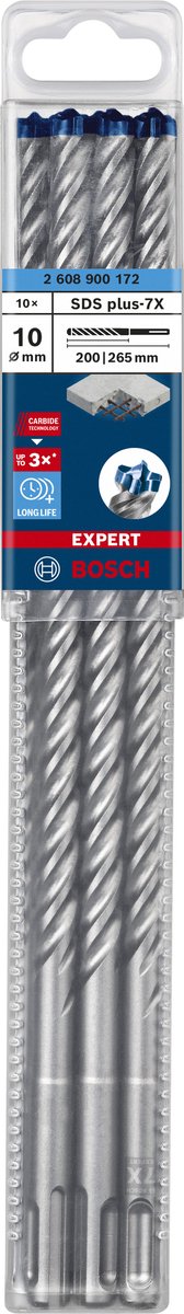 Bosch expert sds plus-7x hamerboor 10 x 200 x 265 mm, 10 stuks