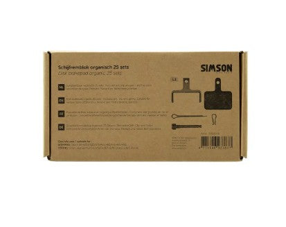 Pastillas de freno de disco Simson orgánicas shimano tektro a granel (25 juegos)