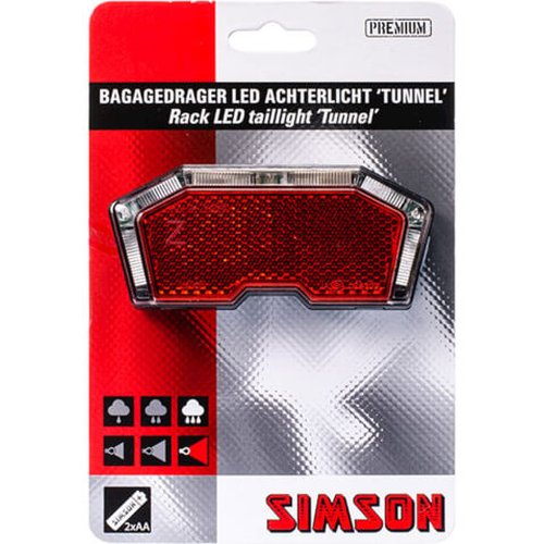 Simson battery luggage rack rear light tunnel 3 LED car