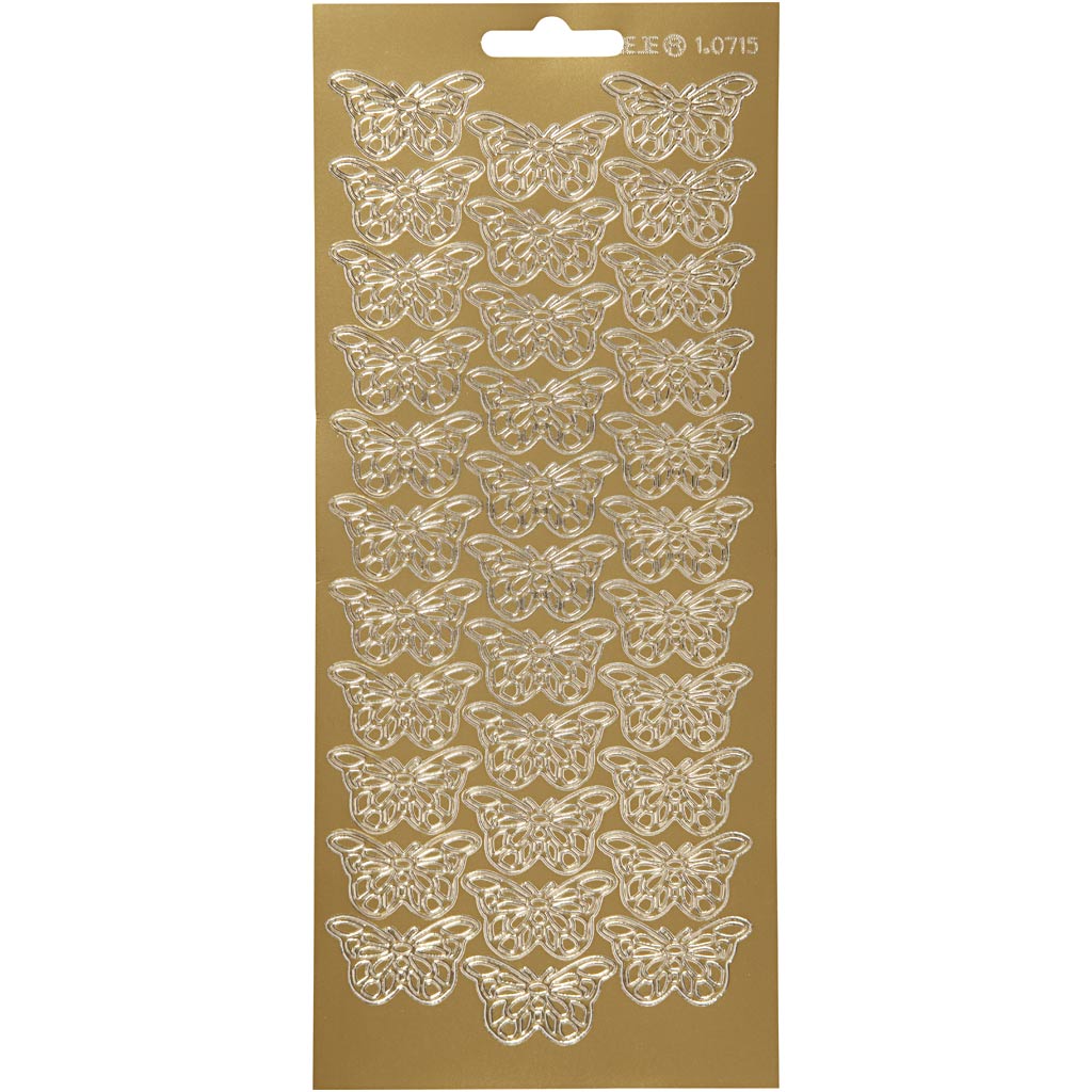 Pegatinas Creativ Company, mariposas, hoja 10x23 cm, dorado, 1 hoja