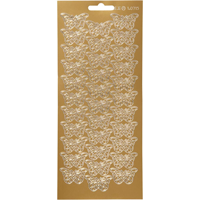 Pegatinas Creativ Company, mariposas, hoja 10x23 cm, dorado, 1 hoja