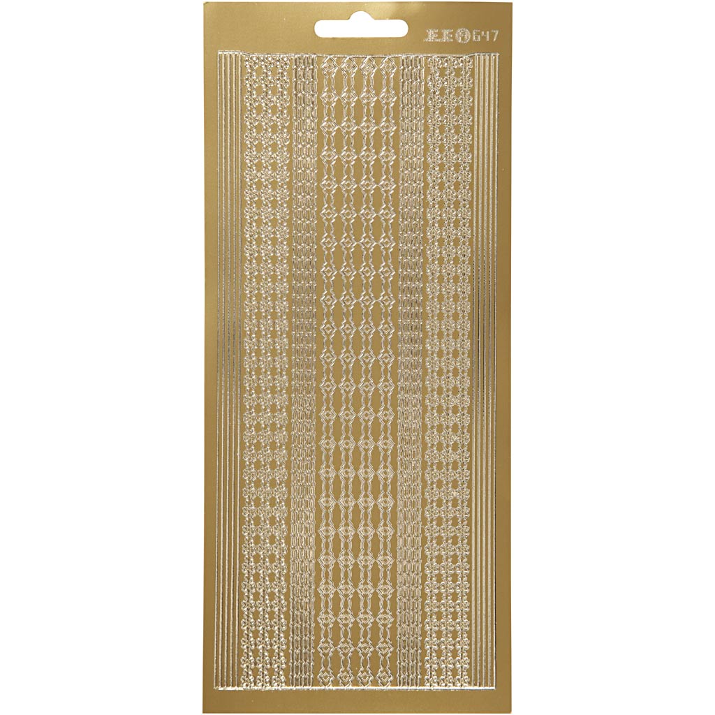 Pegatinas de empresa Creativ, cenefas, hoja 10x23 cm, dorado, 1 hoja