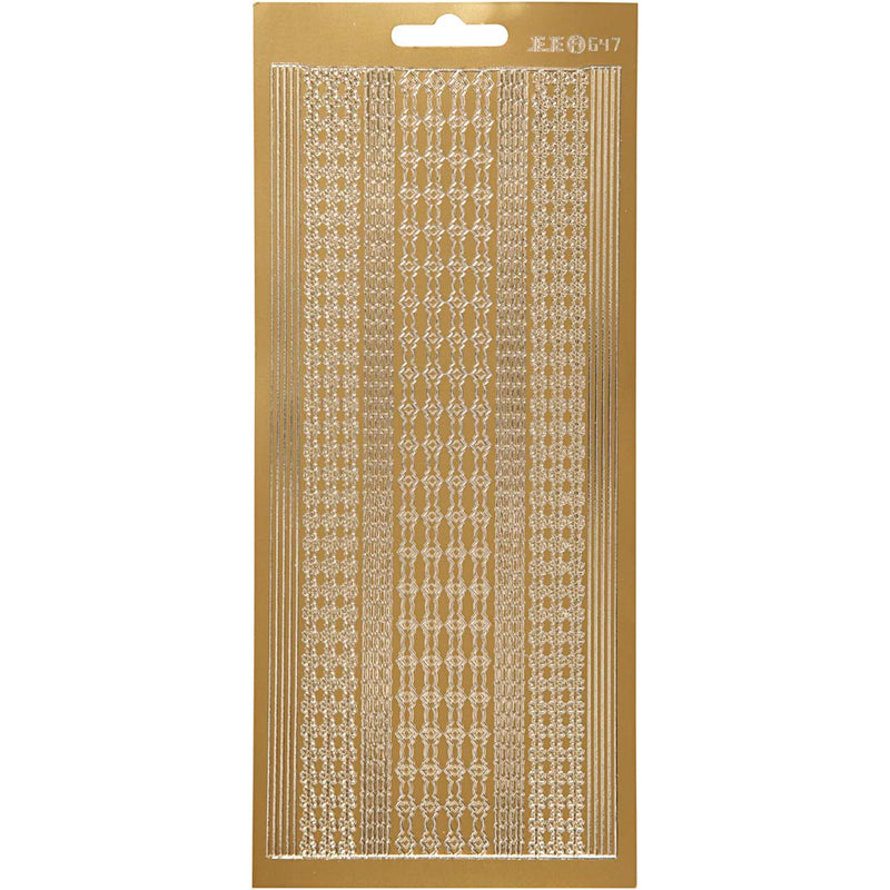 Pegatinas de empresa Creativ, cenefas, hoja 10x23 cm, dorado, 1 hoja