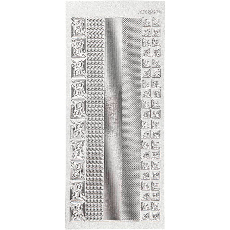 Pegatinas de empresa Creativ, cenefas, hoja 10x23 cm, plata, 1 hoja