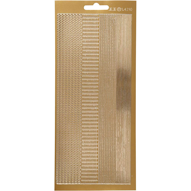 Stickers, randen, vel 10x23 cm, goud, 1 vel
