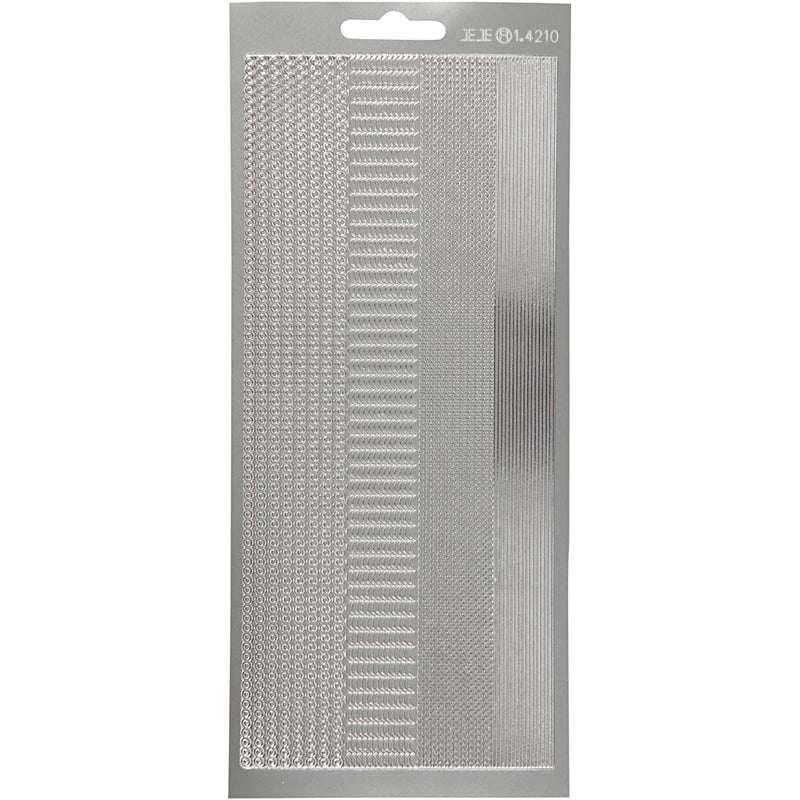 Pegatinas de empresa Creativ, cenefas, hoja 10x23 cm, plata, 1 hoja