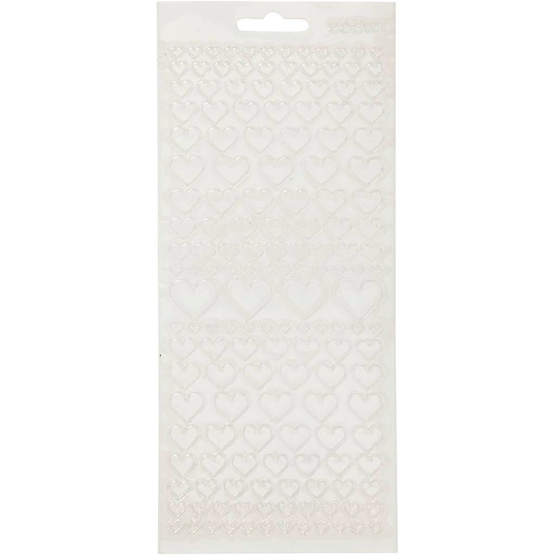 Pegatinas de empresa Creativ, corazones, hoja 10x23 cm, transparente, 1 hoja