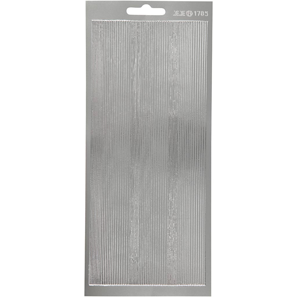 Adesivi aziendali Creativ, bordi, foglio 10x23 cm, argento, 1 foglio