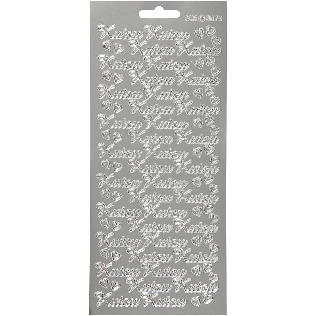 Pegatinas Creativ Company, kutsu, hoja 10x23 cm, plata, 1 hoja