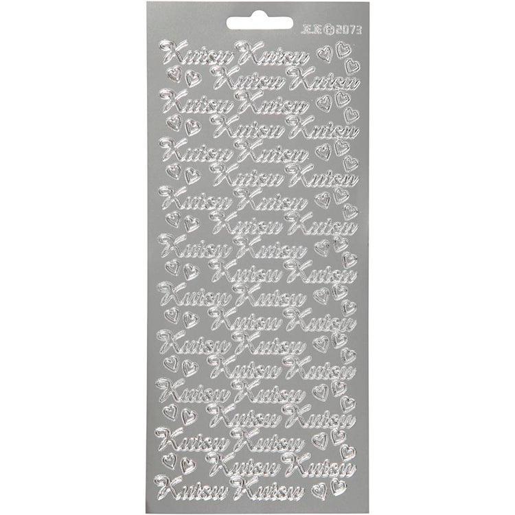 Stickers, kutsu, vel 10x23 cm, zilver, 1 vel