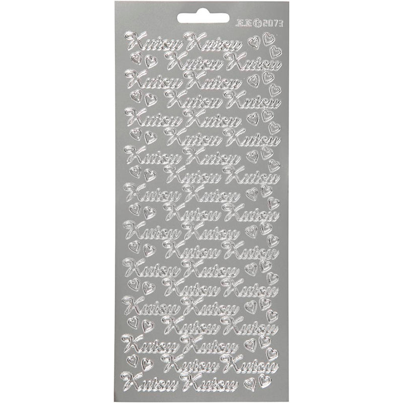 Pegatinas Creativ Company, kutsu, hoja 10x23 cm, plata, 1 hoja