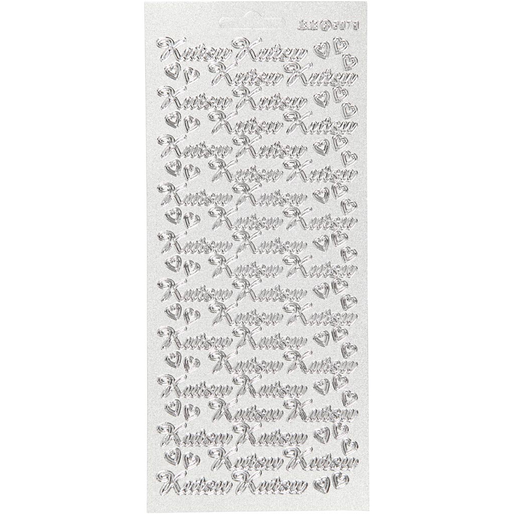 Pegatinas Creativ Company, kutsu, hoja 10x23 cm, plata, 1 hoja