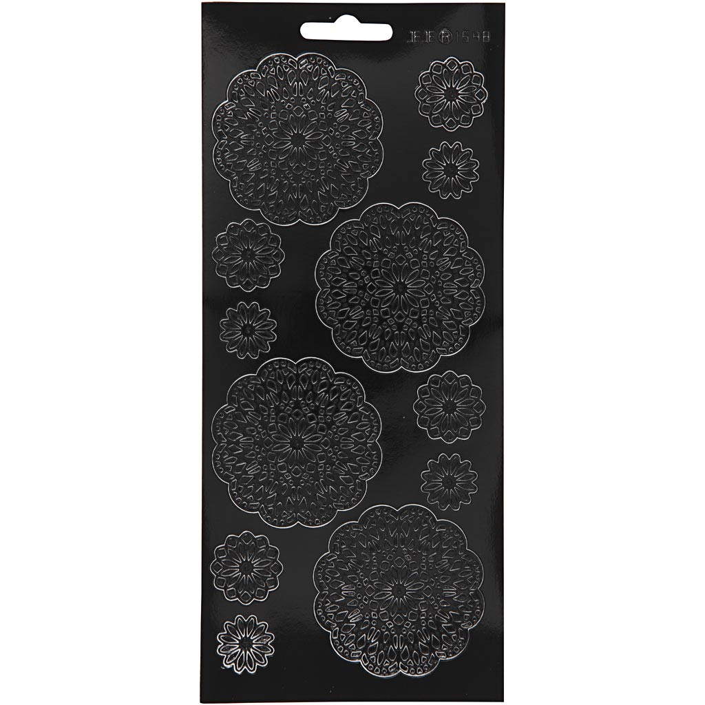 Adesivi aziendali Creativ, fiori, foglio 10x23 cm, nero, 1 foglio