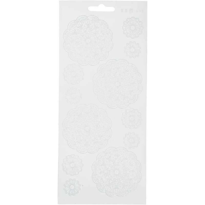Pegatinas Creativ Company, flores, hoja 10x23 cm, blanco, 1 hoja