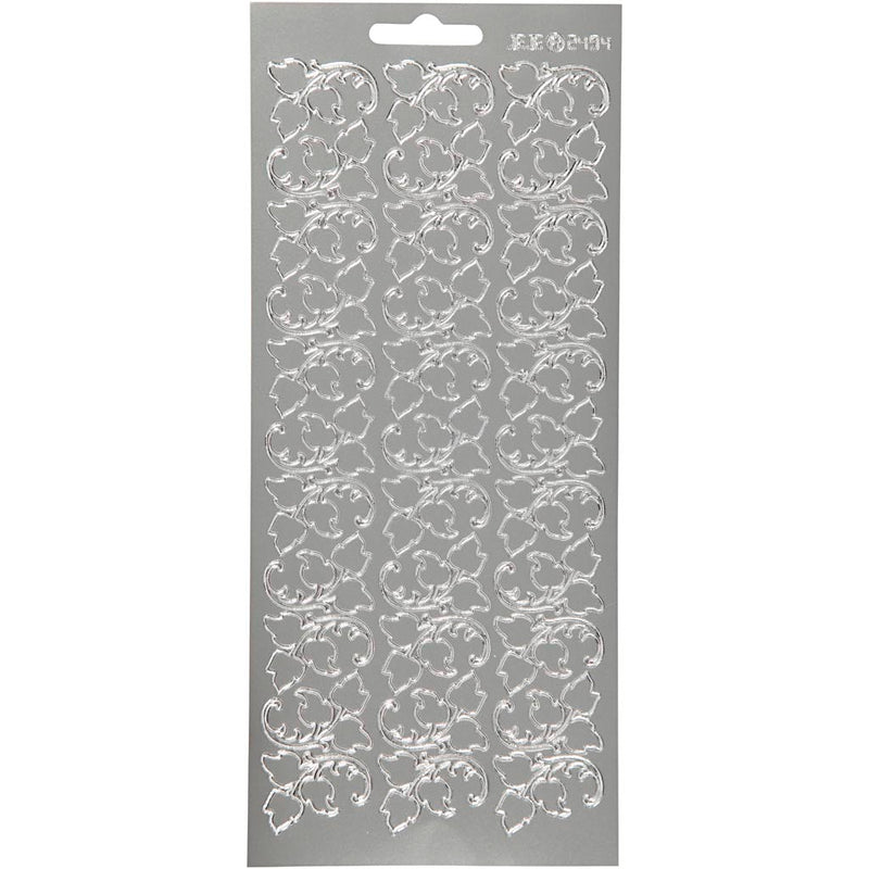 Pegatinas Creativ Company, hojas, hoja 10x23 cm, plata, 1 hoja