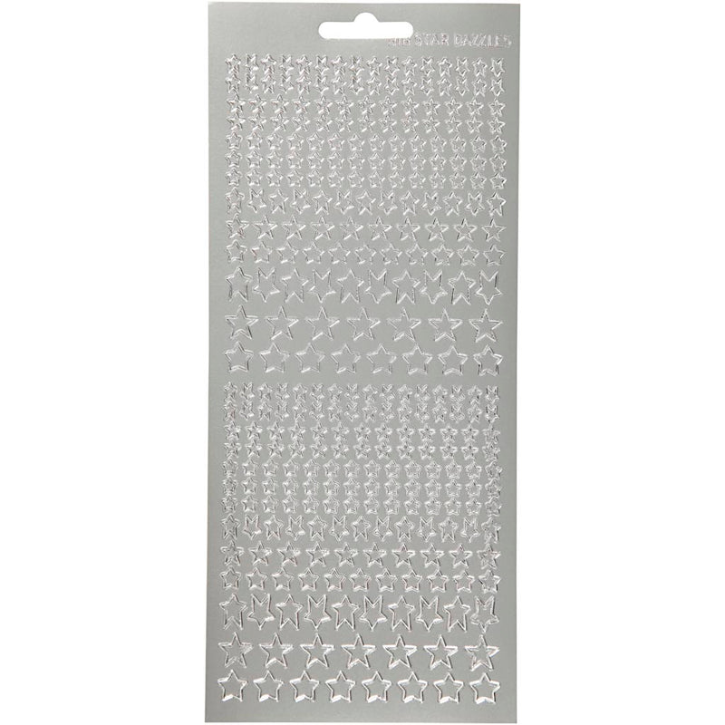Pegatinas de empresa Creativ, estrellas, hoja 10x23 cm, plata, 1 hoja