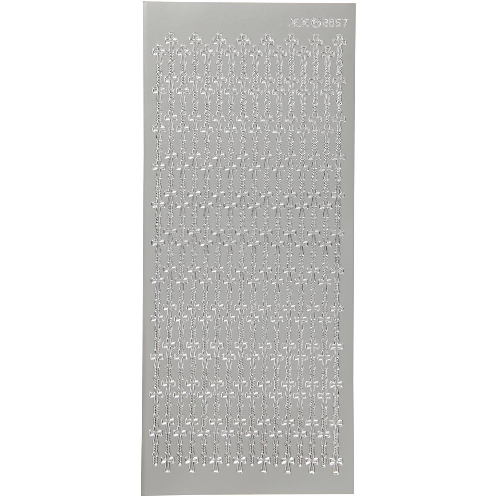 Pegatinas de empresa Creativ, cruz, hoja 10x23 cm, plata, 1 hoja