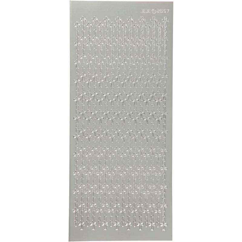 Pegatinas de empresa Creativ, cruz, hoja 10x23 cm, plata, 1 hoja