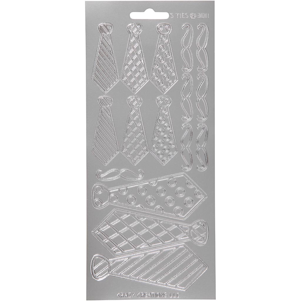 Adesivi aziendali Creativ, fascette, foglio 10x23 cm, argento, 1 foglio