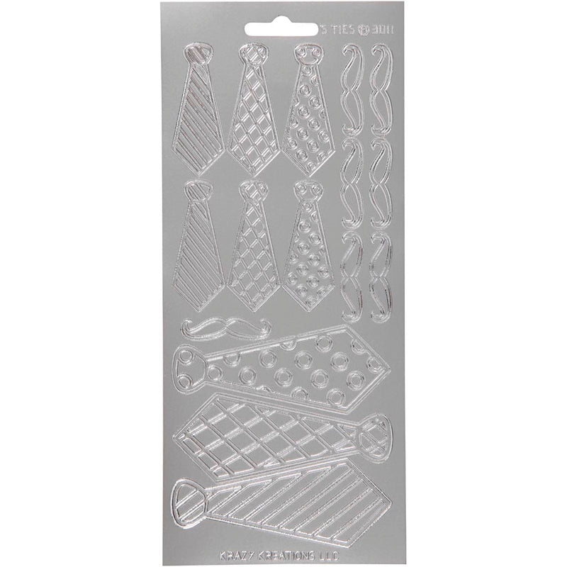Pegatinas de empresa Creativ, corbatas, hoja 10x23 cm, plata, 1 hoja