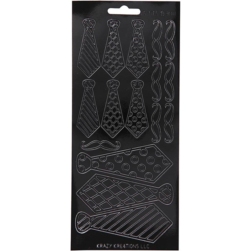 Pegatinas de empresa Creativ, corbatas, hoja 10x23 cm, negro, 1 hoja