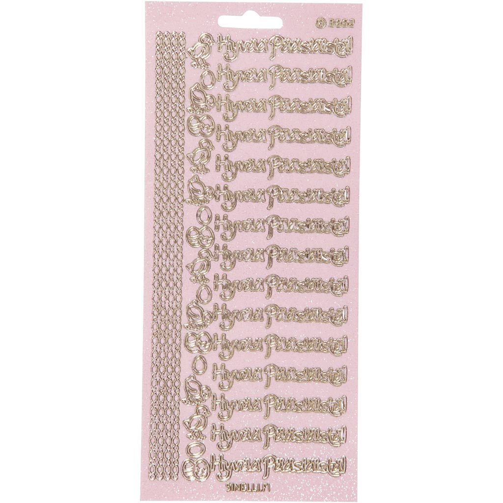 Pegatinas Creativ Company, hyvaa pääsiäistä, hoja 10x23 cm, purpurina dorada, 1 hoja