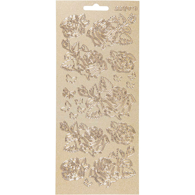 Pegatinas de empresa Creativ, rosas, hoja 10x23 cm, dorado, 1 hoja