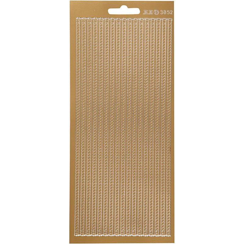 Stickers, randen, vel 10x23 cm, goud, 1 vel
