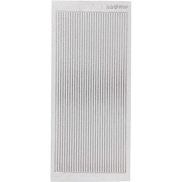 Stickers, randen, vel 10x23 cm, zilver, 1 vel