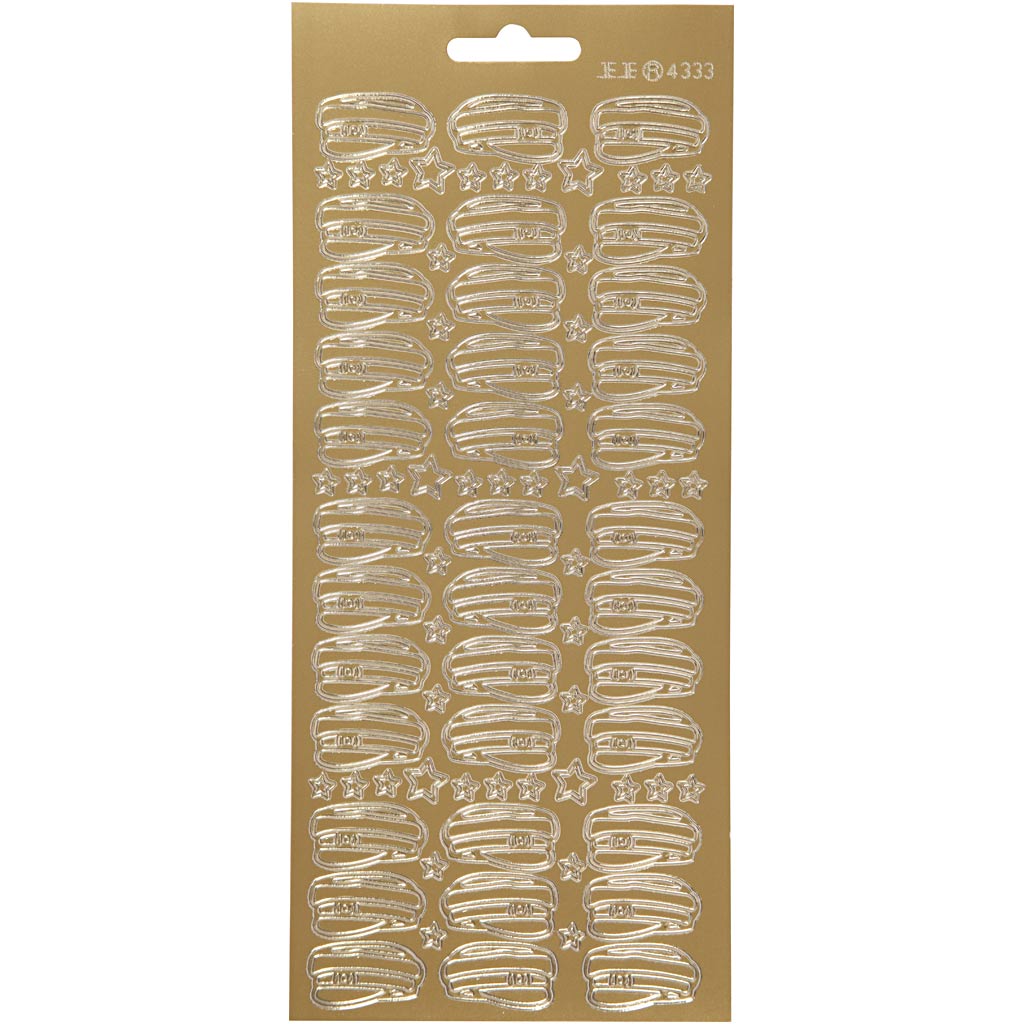 Pegatinas Creativ Company, sombrero, hoja 10x23 cm, dorado, 1 hoja