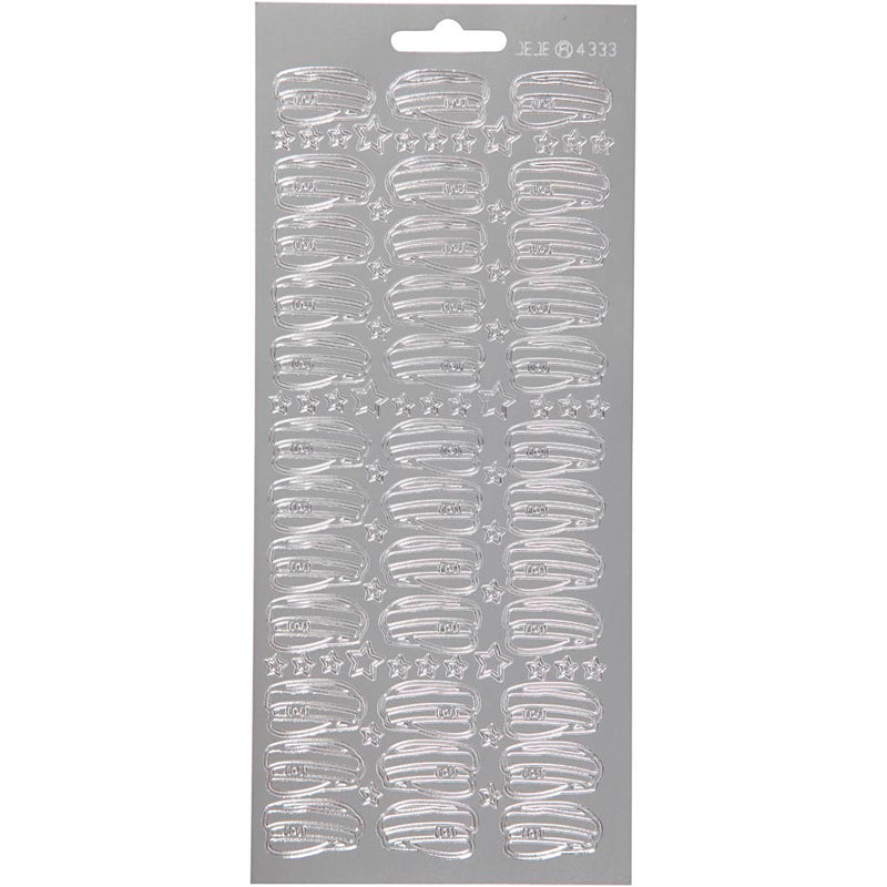 Pegatinas Creativ Company, sombrero, hoja 10x23 cm, plata, 1 hoja