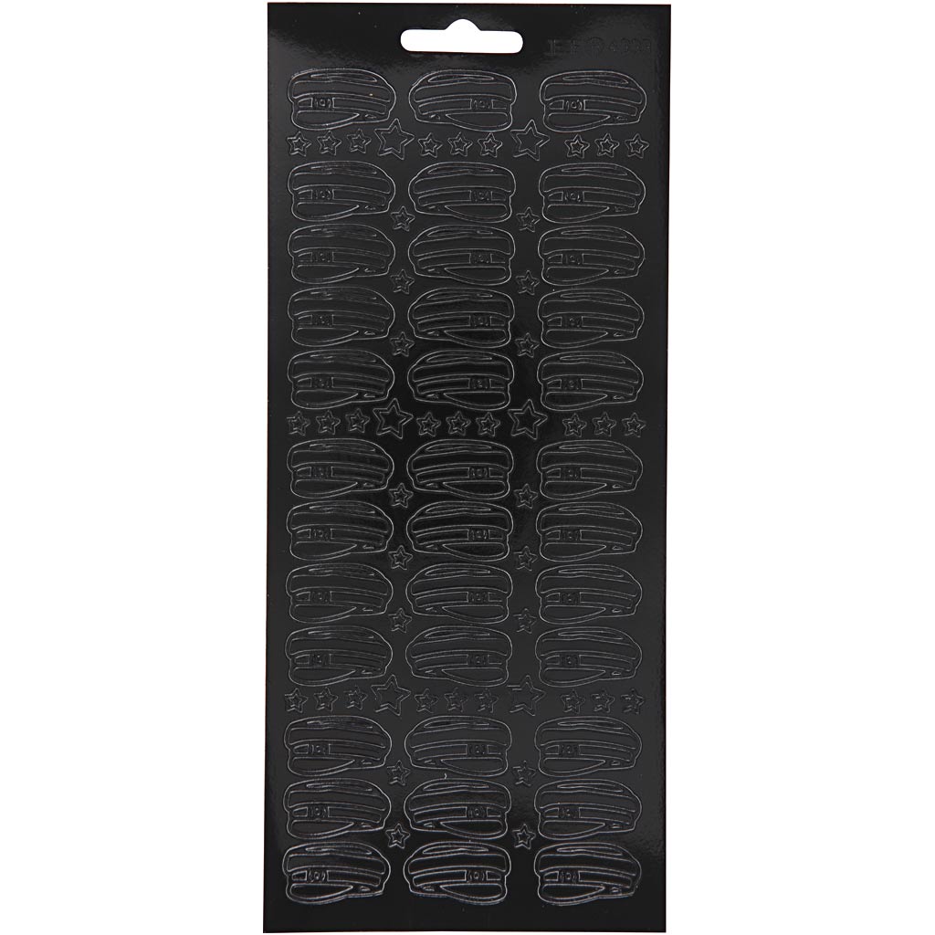 Adesivi aziendali Creativ, cappello, foglio 10x23 cm, nero, 1 foglio