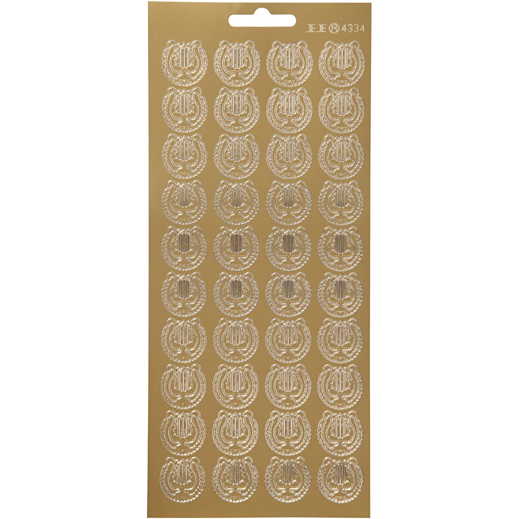 Adesivi aziendali Creativ, lira, foglio 10x23 cm, oro, 1 foglio
