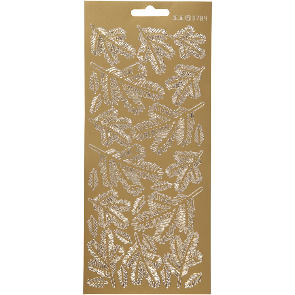 Adesivi aziendali Creativ, ramoscelli, foglio 10x23 cm, oro, 1 foglio