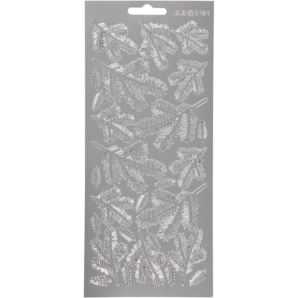 Pegatinas Creativ Company, ramitas, hoja 10x23 cm, plata, 1 hoja
