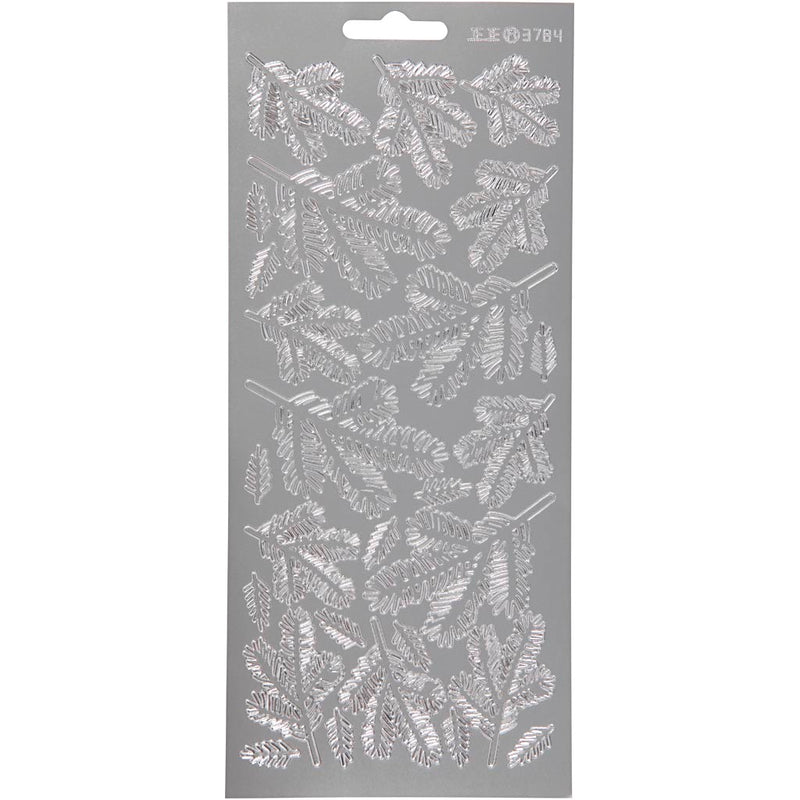 Pegatinas Creativ Company, ramitas, hoja 10x23 cm, plata, 1 hoja