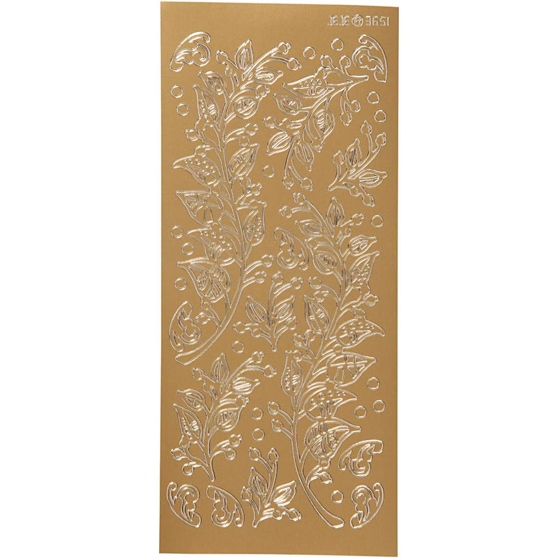 Pegatinas Creativ Company, hojas, hoja 10x23 cm, dorado, 1 hoja