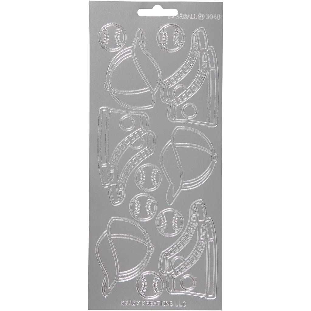 Adesivi aziendali Creativ, sport, foglio 10x23 cm, argento, 1 foglio
