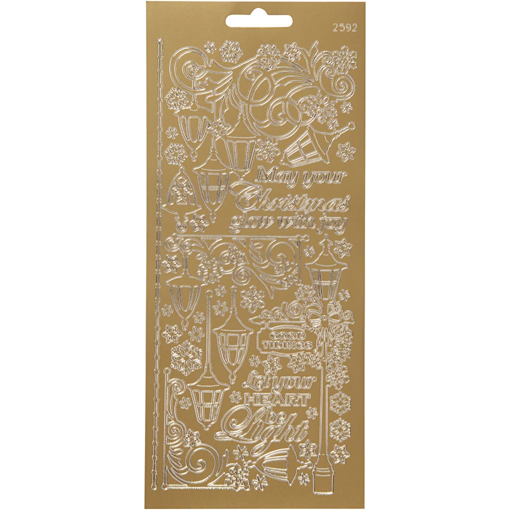 Adesivi aziendali Creativ, lanterne, foglio 10x23 cm, oro, 1 foglio