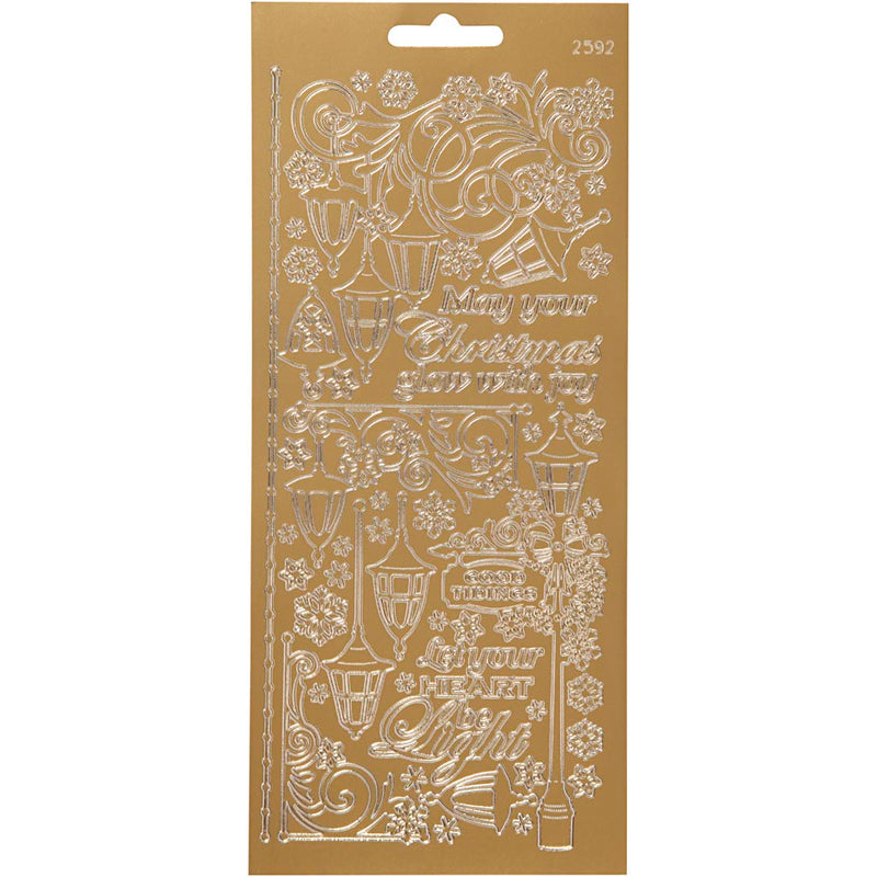 Pegatinas Creativ Company, farolillos, hoja 10x23 cm, dorado, 1 hoja