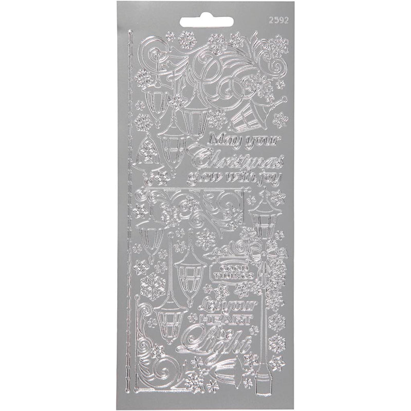 Pegatinas Creativ Company, farolillos, hoja 10x23 cm, plata, 1 hoja