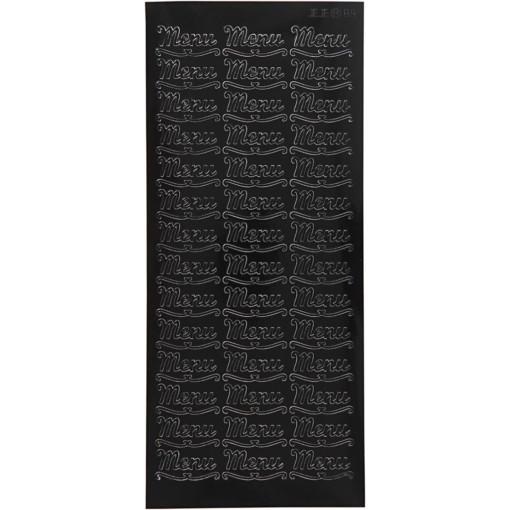 Pegatinas de empresa Creativ, menú, hoja 10x23 cm, negro, 1 hoja