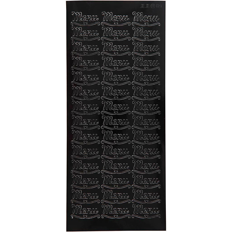 Pegatinas de empresa Creativ, menú, hoja 10x23 cm, negro, 1 hoja