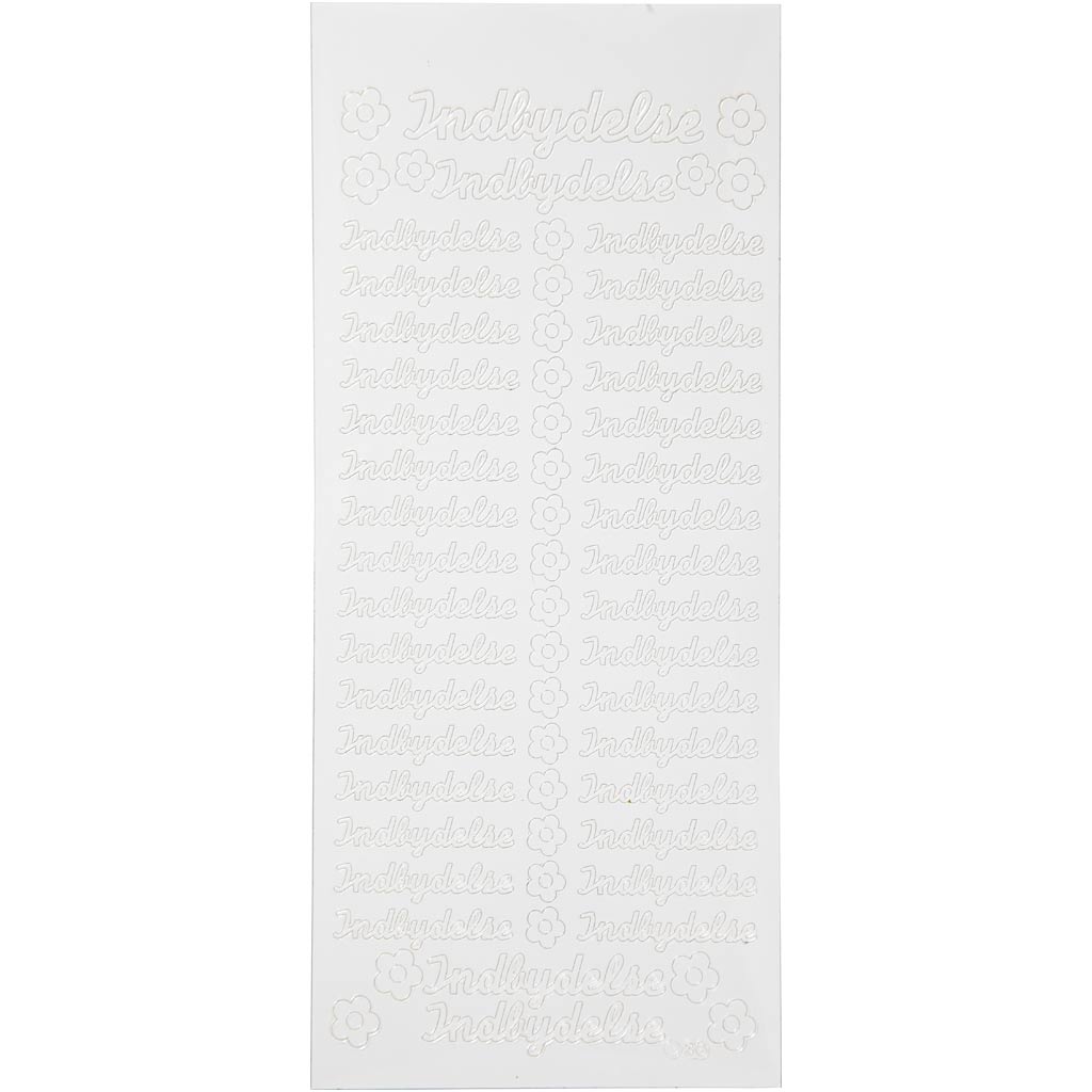 Adesivi aziendali Creativ, indbydelse, foglio 10x23 cm, bianco, 1 foglio