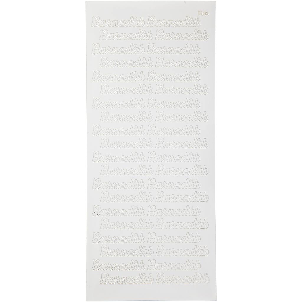 Adesivi aziendali Creativ, barnedåb, foglio 10x23 cm, bianco, 1 foglio