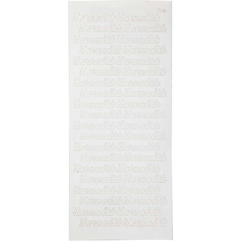 Pegatinas de empresa Creativ, barnedåb, hoja 10x23 cm, blanco, 1 hoja