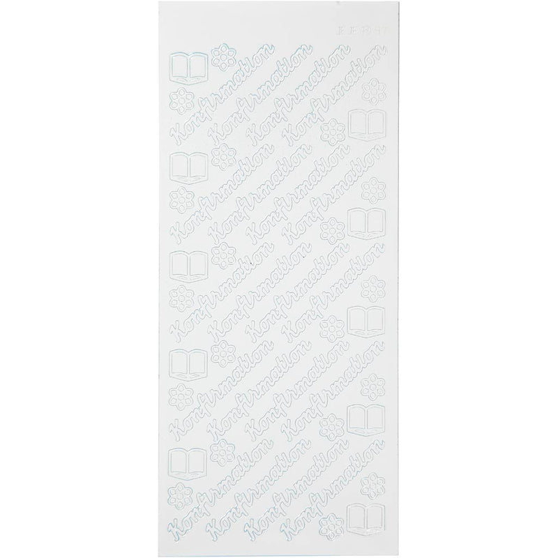 Pegatinas de empresa Creativ, confirmación, hoja 10x23 cm, blanco, 1 hoja