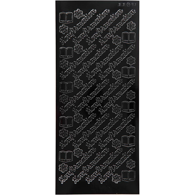 Pegatinas de empresa Creativ, confirmación, hoja 10x23 cm, negro, 1 hoja