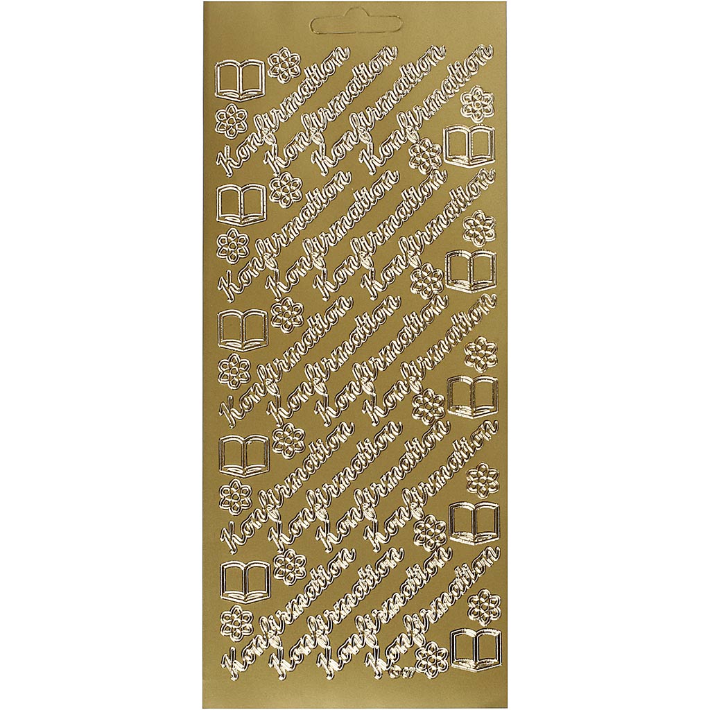 Pegatinas de empresa Creativ, confirmación, hoja 10x23 cm, dorado, 1 hoja
