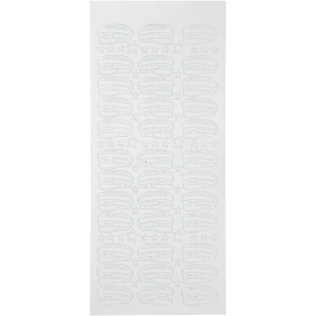 Adesivi aziendali Creativ, berretto da studente, foglio 10x23 cm, bianco, 1 foglio